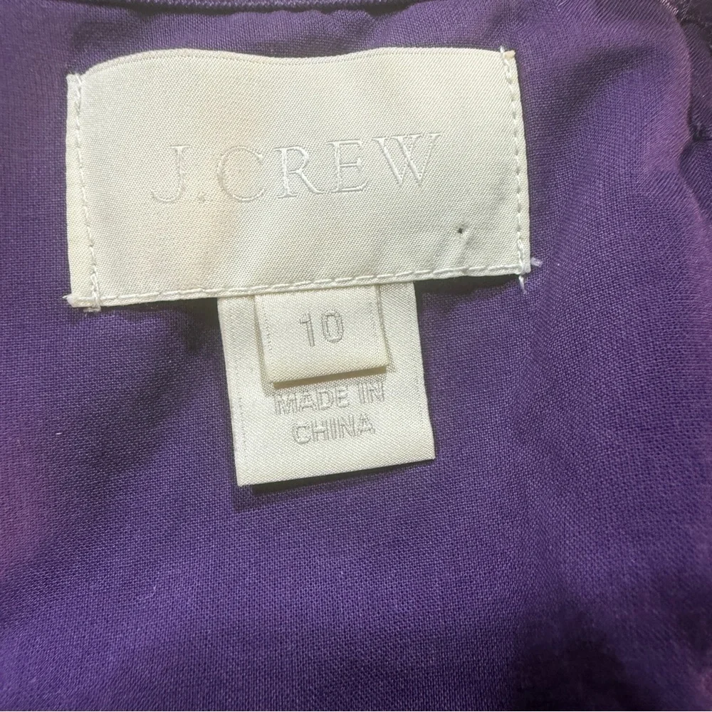 J Crew Silk Chiffon Nadia Strapless Party Dress Size 10 HOCO Purple Bridesmaid
